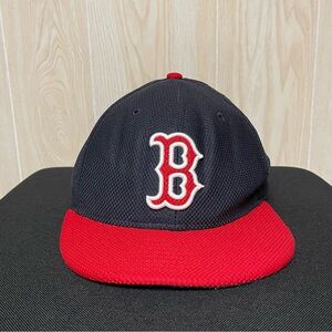 Boston Red Sox Hat Cap New Era 59fifty Fitted 6 7/8 Navy Red B Logo